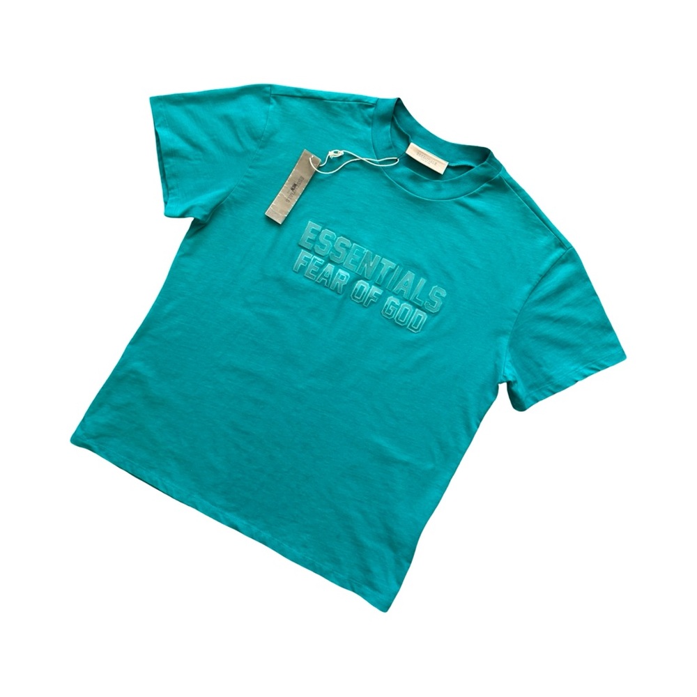 FEAR OF GOD Essentials Teal Logo T-Shirt - Men